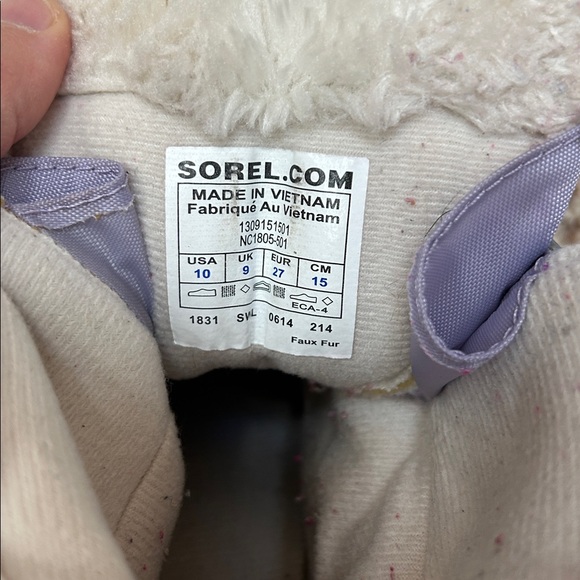 Sorel purple and black little kids' Winter Boots, size 10 - Picture 6 of 6